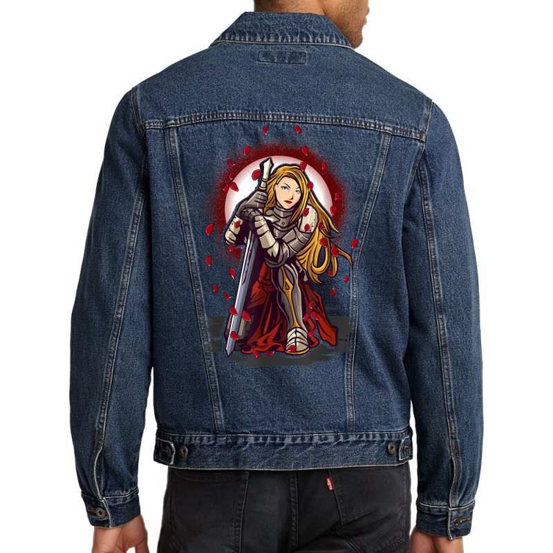 Woman Female Warrior Knight Medieval Fantasy Armor Sword T Shirt Men Denim Jacket | Artistshot