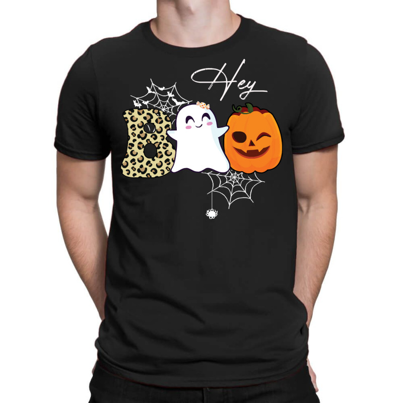 Gift Idea T  Shirt Hey Boo Cute Ghost With Pumpkin Halloween T  Shirt T-shirt | Artistshot