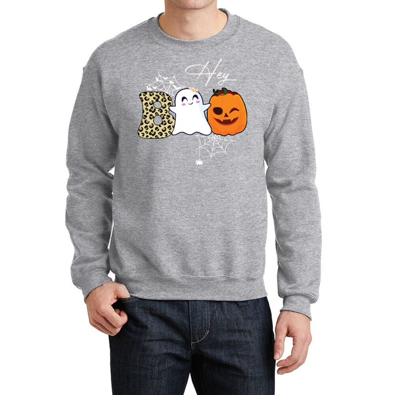 Gift Idea T  Shirt Hey Boo Cute Ghost With Pumpkin Halloween T  Shirt Crewneck Sweatshirt | Artistshot