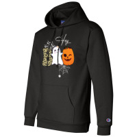 Gift Idea T  Shirt Hey Boo Cute Ghost With Pumpkin Halloween T  Shirt Champion Hoodie | Artistshot