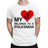 My Heart Belongs To A Policeman T-shirt | Artistshot