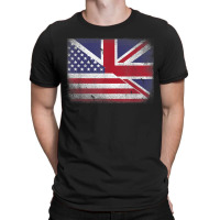 British American Flag Great Britain Union Jack . T-shirt | Artistshot