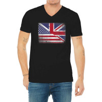 British American Flag Great Britain Union Jack . V-neck Tee | Artistshot