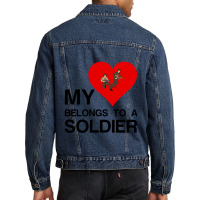 My Heart Belongs To A Soldier Men Denim Jacket | Artistshot