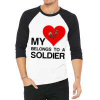 My Heart Belongs To A Soldier 3/4 Sleeve Shirt | Artistshot