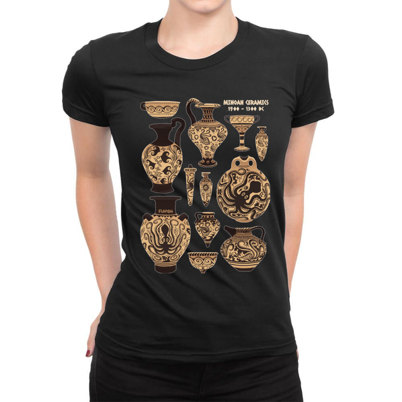 Late Minoan Ceramics Ladies Fitted T-Shirt by cm-arts | Artistshot