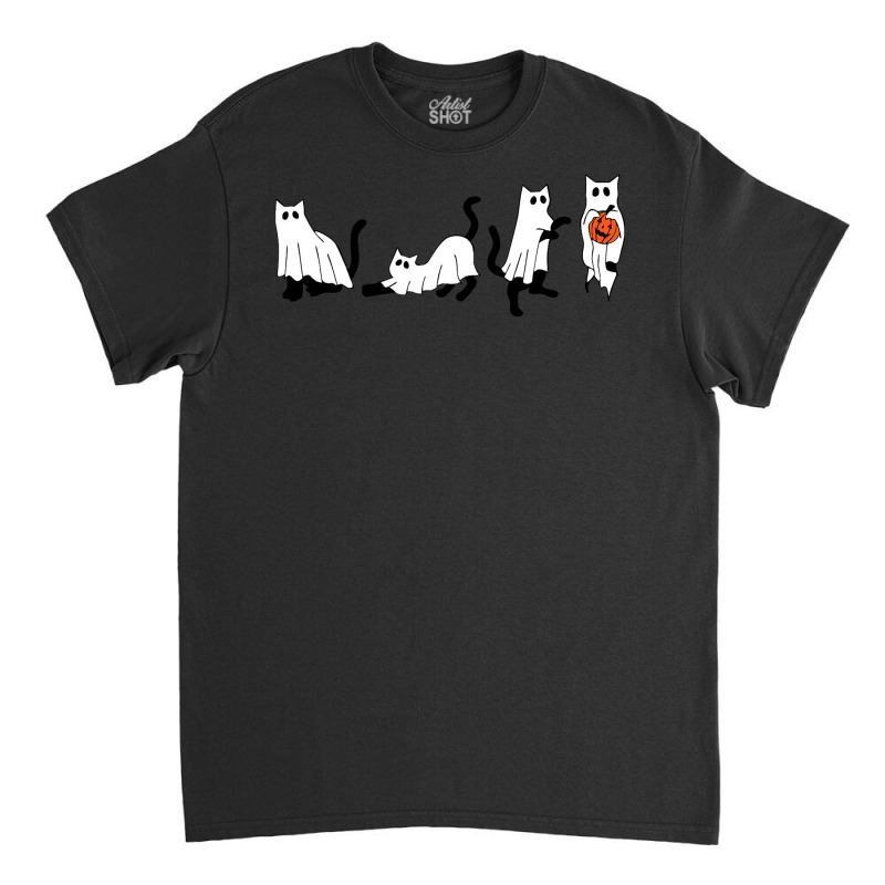 Black Cats And Pumpkin Halloween Cat Lovers Costume Ghost Classic T-shirt | Artistshot