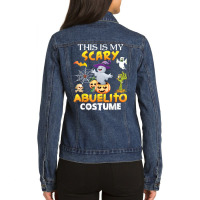 This Is My Scary Costume Abuelito Ghost Pumpkin Halloween Ladies Denim Jacket | Artistshot