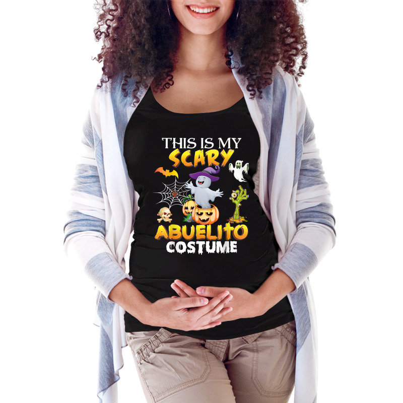 This Is My Scary Costume Abuelito Ghost Pumpkin Halloween Maternity Scoop Neck T-shirt by Amenity | Artistshot