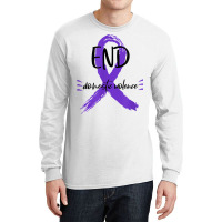 End Domestic Violence With A Ribbon Domestic Violence Aware T Shirt Long Sleeve Shirts | Artistshot