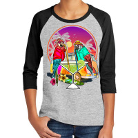 Tropical Summer Vacation Birds  Parrots Drinking Margarita Long Sleeve Youth 3/4 Sleeve | Artistshot