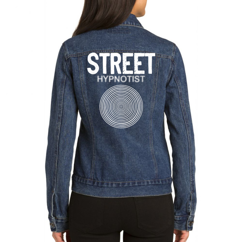 Mind Psychic Optical Illusion Hypnotist Street Hypnosis T Shirt Ladies Denim Jacket by genze | Artistshot