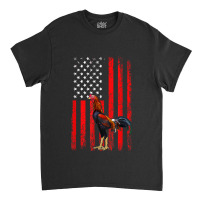 American Flag Cock Fighting Rooster Classic T-shirt | Artistshot