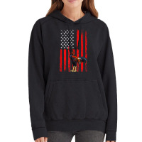 American Flag Cock Fighting Rooster Vintage Hoodie | Artistshot