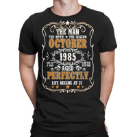 37th Birthday For Man Myth Legend October 1985 Vintage T-shirt | Artistshot