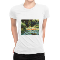 The Bridge Over The Water Lily Pond By Claude Monet Ladies Fitted T-shirt | Artistshot