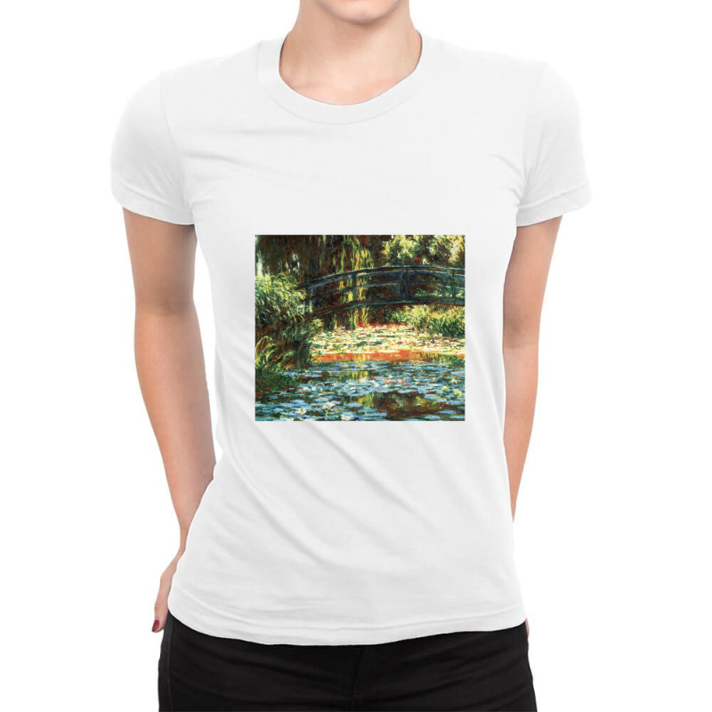 The Bridge Over The Water Lily Pond By Claude Monet Ladies Fitted T-Shirt by limolasmabelas | Artistshot