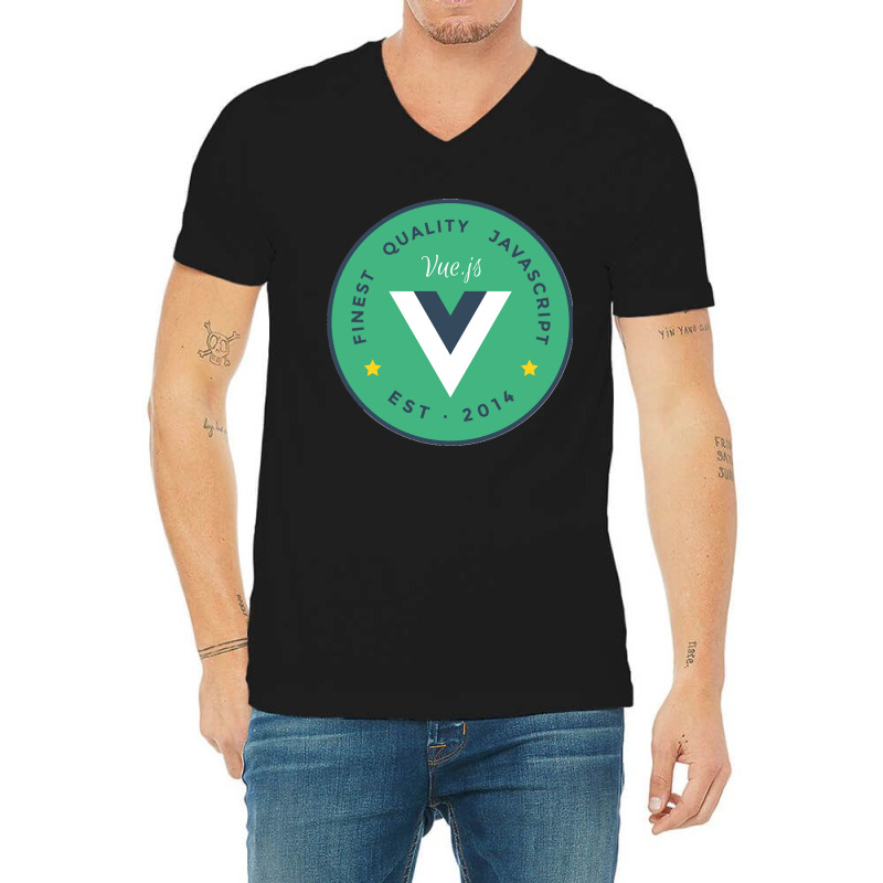 Vuejs Framework Badge Outline V-Neck Tee by cm-arts | Artistshot