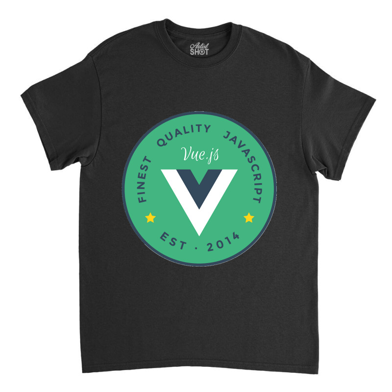 Vuejs Framework Badge Outline Classic T-shirt by cm-arts | Artistshot