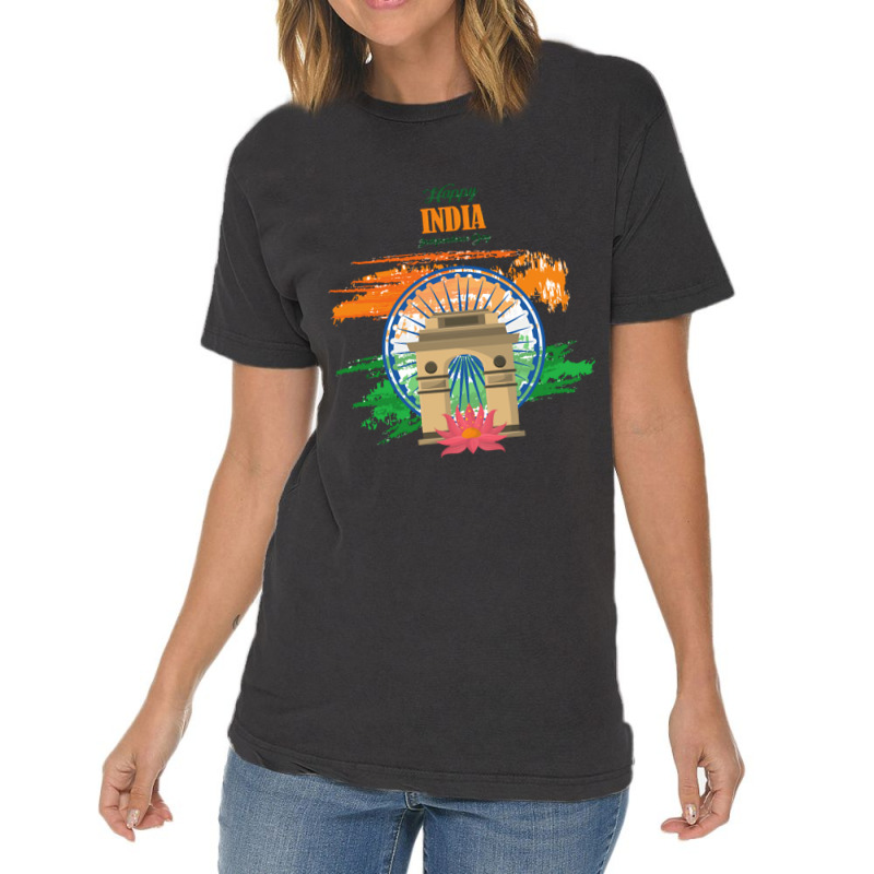 India Independence Day Vintage T-Shirt by cm-arts | Artistshot