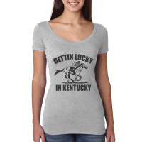 Gettin Lucky In Kentucky - Funny Derby Day - Horse Racing Game Women's Triblend Scoop T-shirt | Artistshot