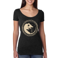 Geri & Freki Odin Wolves Viking Odin Wotan Germanic Moon Sun Pullover Women's Triblend Scoop T-shirt | Artistshot