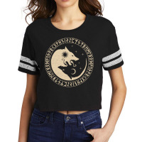 Geri & Freki Odin Wolves Viking Odin Wotan Germanic Moon Sun Pullover Scorecard Crop Tee | Artistshot