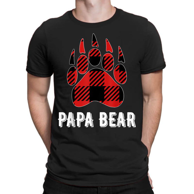 Papa Bear Christmas Pajama Red Plaid Buffalo Family Gift T-shirt | Artistshot