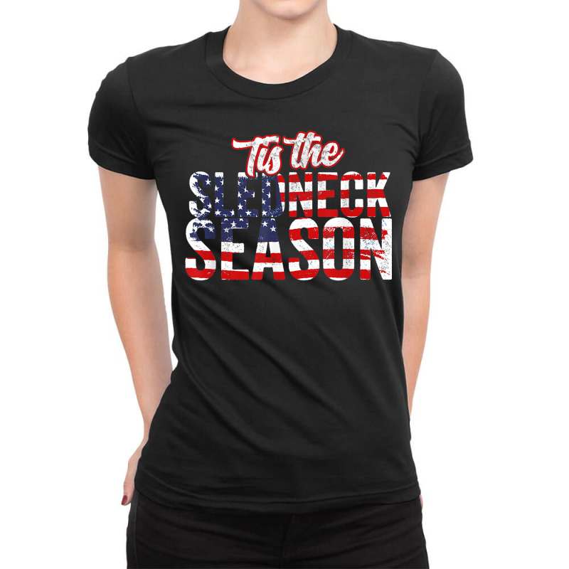 American Sledneck Season   Motor Sled Snowmobiler Christmas Ladies Fitted T-Shirt by Sombre | Artistshot