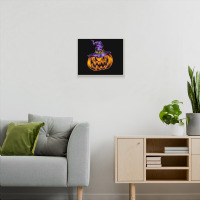 Halloween Pumpkin Witch Hat Witchcraft Costume Metal Print Horizontal | Artistshot