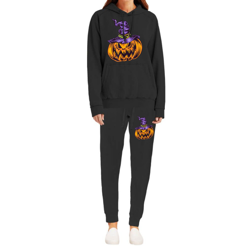 Halloween Pumpkin Witch Hat Witchcraft Costume Hoodie & Jogger Set | Artistshot