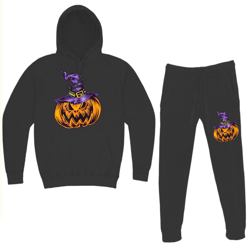 Halloween Pumpkin Witch Hat Witchcraft Costume Hoodie & Jogger Set | Artistshot