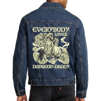 Rpg Gamer Dungeon Daddy D20 Dice Pen And Paper Board Game Classic Men Denim Jacket | Artistshot