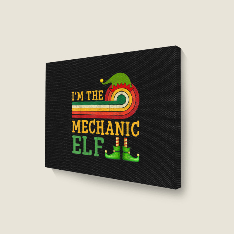 I'm The Mechanic Elf Matching Group Christmas Party Pajama Landscape Canvas Print | Artistshot