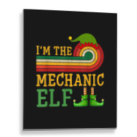 I'm The Mechanic Elf Matching Group Christmas Party Pajama Metal Print Vertical | Artistshot