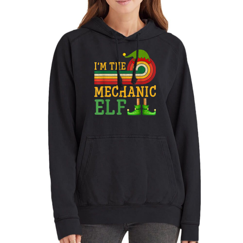 I'm The Mechanic Elf Matching Group Christmas Party Pajama Vintage Hoodie | Artistshot