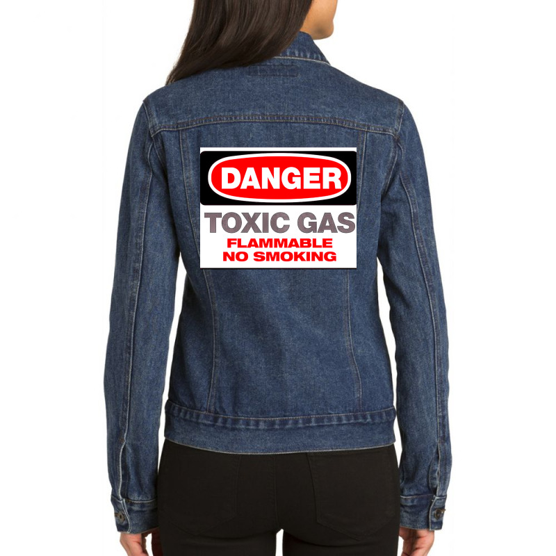 Danger Toxic Gas, Danger, Toxic, Gas, Danger Toxic Ga, Danger Toxic Ga Ladies Denim Jacket by cm-arts | Artistshot