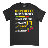 17th Birthday Party Perfect For Gamer 17 Years Old Boy Kids Classic T-shirt | Artistshot