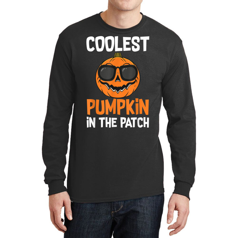 Coolest Pumpkin In The Patch Halloween Boys Girls Men Kids Long Sleeve Shirts | Artistshot