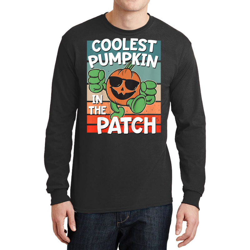 Kids Funny Kids Halloween Shirt Coolest Pumpkin In The Patch Long Sleeve Shirts | Artistshot