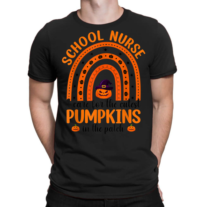 School Nurse Cutest Pumpkins Rainbow Halloween Spider T-shirt | Artistshot