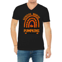 School Nurse Cutest Pumpkins Rainbow Halloween Spider V-neck Tee | Artistshot