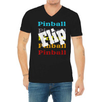 Vintage Pinball Retro Arcade Game Player Flip Winner Winning V-neck Tee | Artistshot