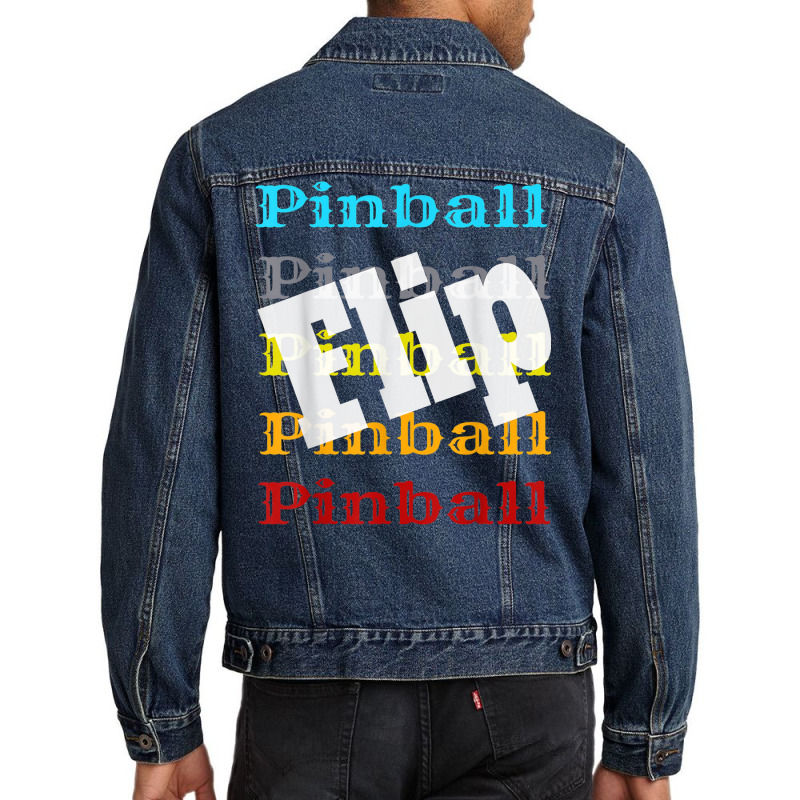 Vintage Pinball Retro Arcade Game Player Flip Winner Winning Men Denim Jacket | Artistshot