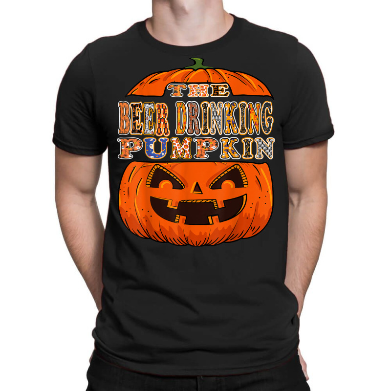 The Beer Drinking Pumpkin Halloween Costume T-shirt | Artistshot