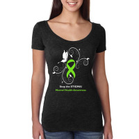 Stop The Stigma Mental Health Awareness Women's Triblend Scoop T-shirt | Artistshot