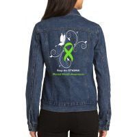 Stop The Stigma Mental Health Awareness Ladies Denim Jacket | Artistshot