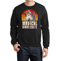 Magical Since 2011 Vintage Unicorn Birthday Crewneck Sweatshirt | Artistshot