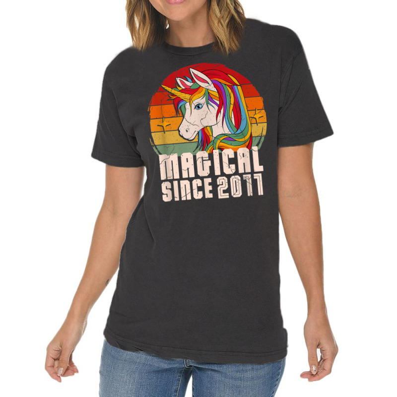 Magical Since 2011 Vintage Unicorn Birthday Vintage T-shirt | Artistshot