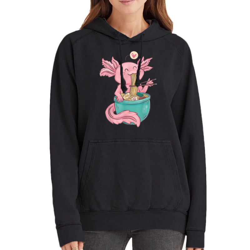 Ramen Axolotl Noodles Graphic Vintage Hoodie | Artistshot